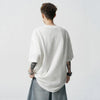 Iced Button Design Block-Color Color Round T-Shirt