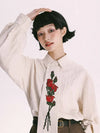 Floral Embroidery Chic Retro Long Top