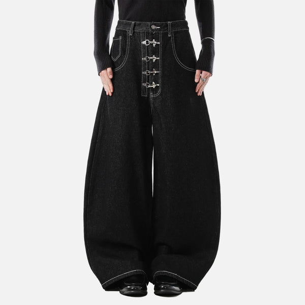 2000s High-Rise Buttoned Boot Cut Denim