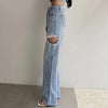 Chic High-Rise Torn Denim
