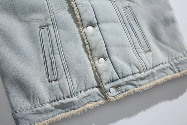 Winter Cozy Denim Faux Fur Field Jacket alternatif görünüm