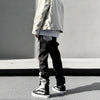 Black Gray Western Style Stitched Stacked Denim