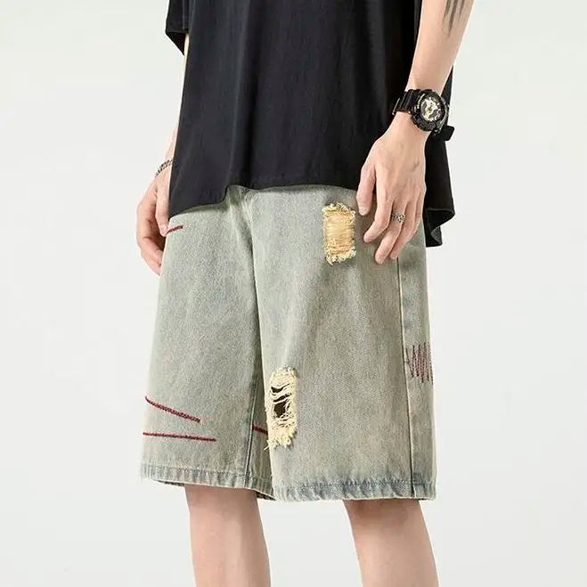 Hardware Splice Ripped Shorts