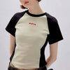 Urban-Edge Classic Epoch Faded Era Hallyu Style Slim Spliced T-Shirt