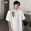 Spliced Hollow Out Short Sleeve T-Shirt