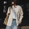 Soft Stripe Relaxed Collar Top