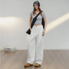 White Cotton Wide-Leg