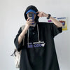 Ice-Cap On-Point Drop-Shoulder Hip Hop Hooded T-Shirt