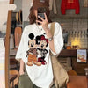 Soft White Mickey Designed Half T-Shirt