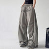 Gray Ripstop Letter Embroidery Street Pants