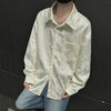 Jacquard Weave Solid Lapel Pocket Shirt
