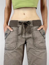 Low-Rise Lace-Up Trousers