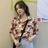 Rose Print K-Vintage Short Sleeve Blouse