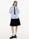 Satin Stripe Tapered Long Sleeve Shirt