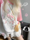 Sweet Pink Kawaii Designed Rabbit T-Shirt