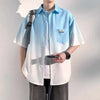 Gradient Fade Casual Oversized Short Top