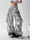 Y2K Yıkanmış Baggy Jean Pantolon, stil görünüm — Navra Wear