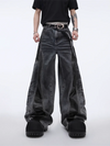2000s Heritage Black Cyber PU Leather Denim
