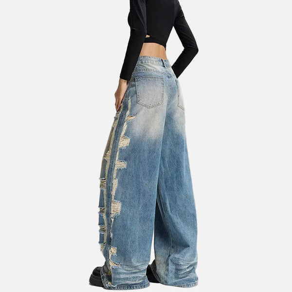 Signature High Waisted Torn Denim alternatif görünüm