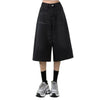 Vintage Wide Leg Jean Şort, yakın çekim — Navra Wear