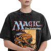 Aged Acid-Rinsed Monster Desk Cotton T-Shirt