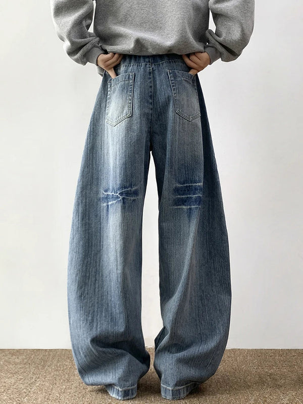 Western Style Blue Urban Beat Bell Leg Denim alternatif görünüm