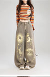Easy Graphic Print Relaxed Heritage Bell Leg Denim