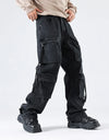 Vintage Baggy Hip-Hop Baskılı Jean Pantolon, önden görünüm — Navra Wear