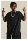 Nostalgia Side Slit Distress-Washed T-Shirt