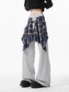 Vintage Ekose Jogger, model üzerinde — Navra Wear