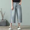 High-Rise Torn Wide Leg Denim Shorts