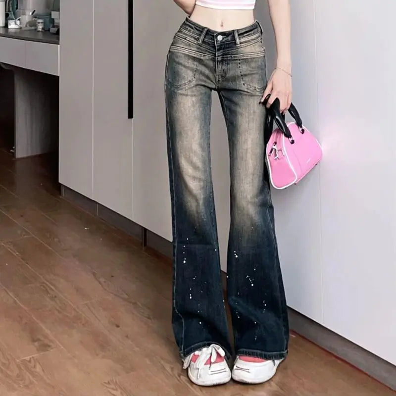 Spicy Girl Style Low Waisted Classic Denim