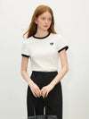 Women Concrete-Jungle Color Block Crewneck Ribbed T-Shirt