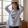 Embroidered Stripe Classic Chic Blouse