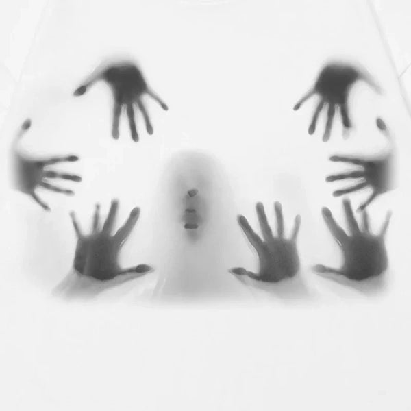Distorted Portrait Print T-Shirt alternatif görünüm