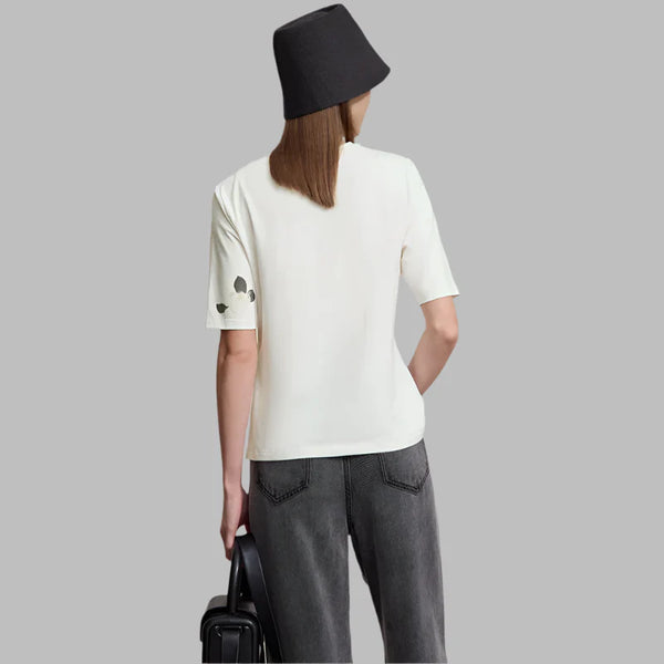 Floral Print Round Neck Sundaze T-Shirt alternatif görünüm