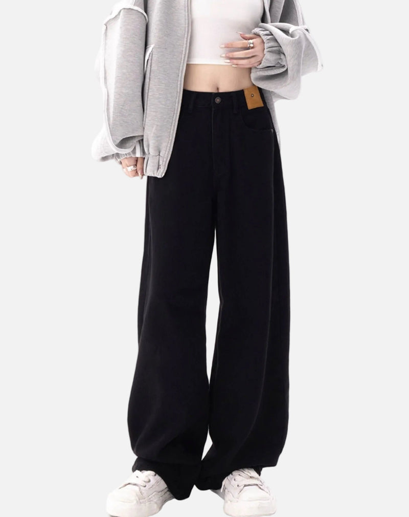 Black Relaxed Women's Bell Leg Denim