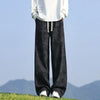 Retro Black Beige Straight Trousers
