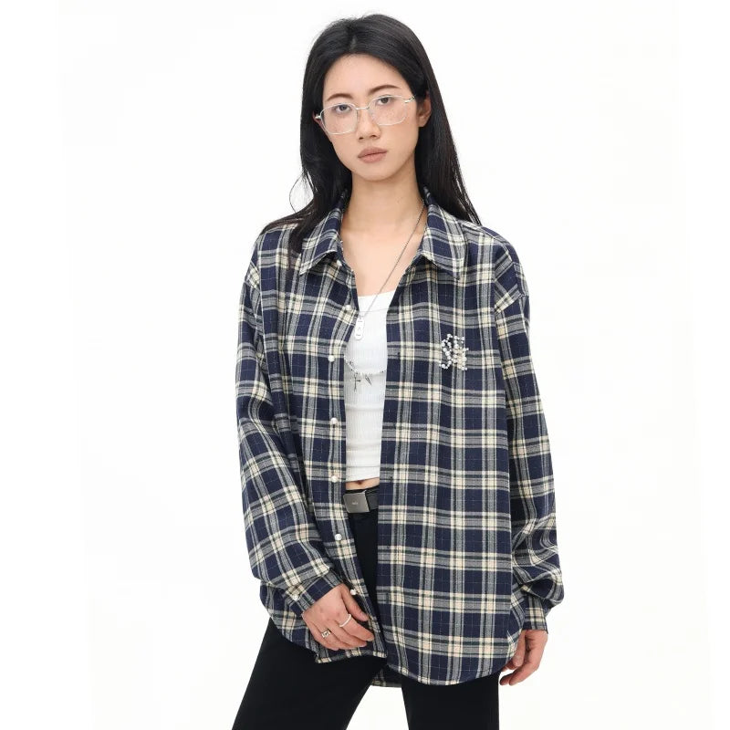 Wa-Style Luxury Plaid Womens Blouse