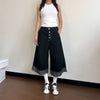 Women Timeless Wide Leg Raw Edged Denim Shorts