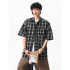 Mens Summer Plaid Oversized Casual Top