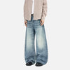 Heritage Rinse Spliced Moustache Effect Denim