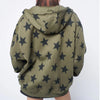 2000s Star-Print Oversized Sweatshirt