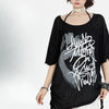 Digital-Age Obsidian Warm-Season Letter Print Laid-Back T-Shirt