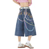 Stylish Relaxed Straight Cropped Denim Shorts