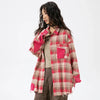 Reversible Plaid Long Sleeve Top