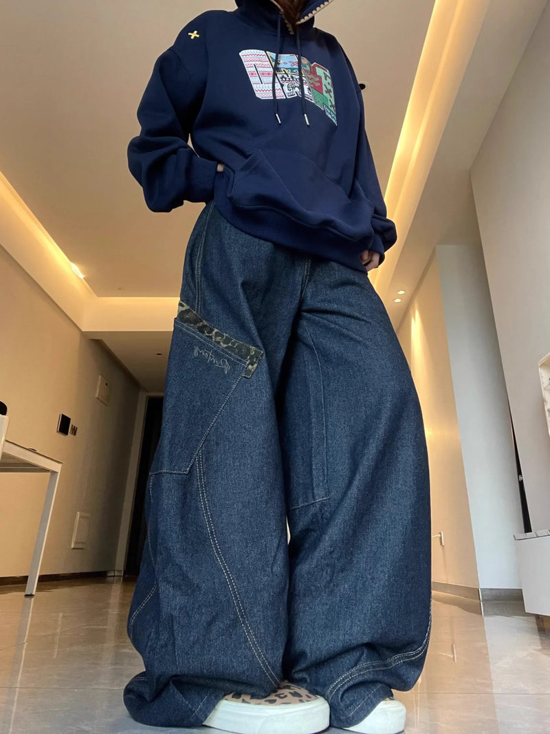 Western Style Blue Relaxed Classic Bell Leg Denim