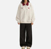 Plush Fold Collar Embroidered Sweatshirt