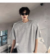 Classic-Wash Drop-Shoulder Relaxed Chain Shoulder Pad T-Shirt