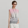 Women Faded Era Iced Vibrant Heat-Wave Knit Everyday Sleevless T-Shirt